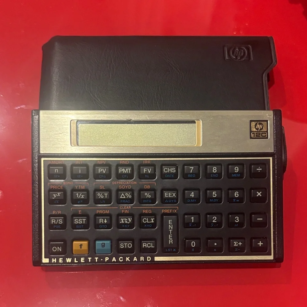HP Vintage Black and Gold Financial Calculator